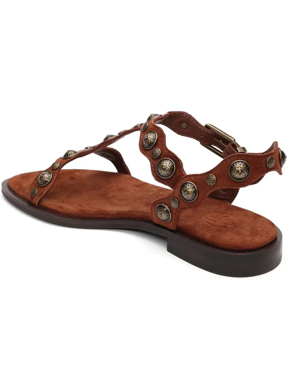 A.S.H. Phanny Suede Studded T Strap Sandal Size 38/ 7.5-8